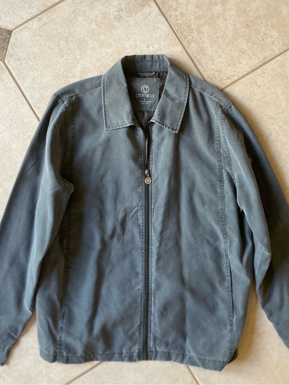 Garmical Men's Lightweight Zip-Front Shirt Jacket in Slate Gray